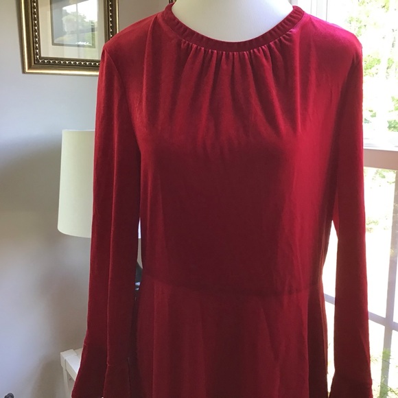 Dress Large Red Poinsettia, Velvet Stretch NWT - Picture 2 of 10